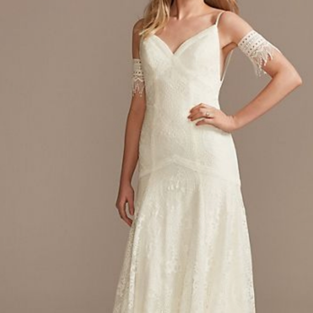 Low Back Lace boho Wedding Dress